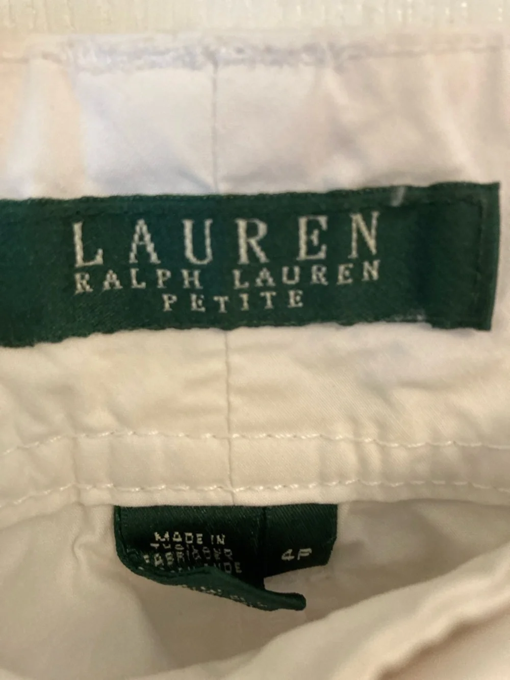 Lauren Ralph Lauren White Cotton Belted Crop Pants with Gold D-Ring - Picture 2 of 11